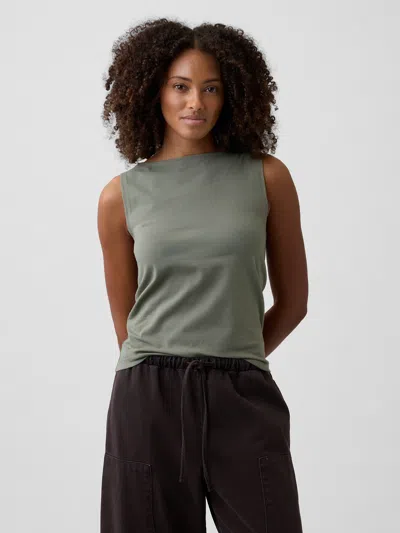 Gap Factory Boatneck Tank Top In Green