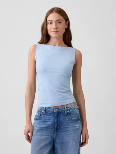 Gap Factory Boatneck Tank Top In Sail Blue