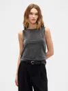 Gap Factory Boatneck Tank Top In Silver