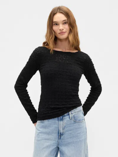 Gap Factory Boatneck Top In Black