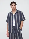 Gap Factory Boxy Gauze Texture-stripe Vacay Shirt In Blue