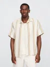 Gap Factory Boxy Gauze Texture-stripe Vacay Shirt In Multi
