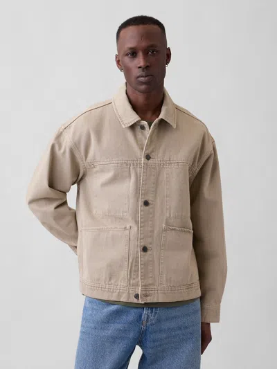 Gap Factory Boxy Icon Denim Jacket In Brown