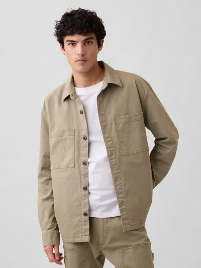 Gap Factory Boxy Shirt Jacket In Brown