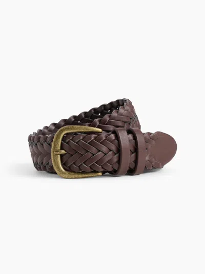 Gap Factory Braided Vegan-leather Belt In Terra Brown