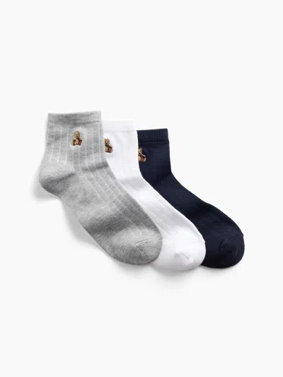 Gap Factory Brannan Bear Quarter Crew Socks (3-pack) In Navy Uniform