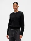 Gap Factory Cable-knit Crewneck Sweater In Black