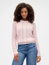 Gap Factory Cable-knit Crewneck Sweater In Pink