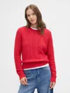 Gap Factory Cable-knit Crewneck Sweater In Red