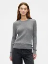 Gap Factory Cashsoft Cable-knit Crewneck Sweater In Gray