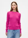 Gap Factory Cashsoft Cable-knit Crewneck Sweater In Pink