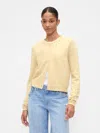 Gap Factory Cashsoft Crewneck Cardigan In Nude