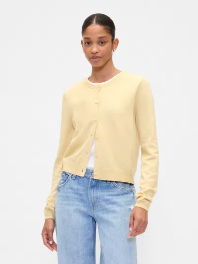 Gap Factory Cashsoft Crewneck Cardigan In Nude