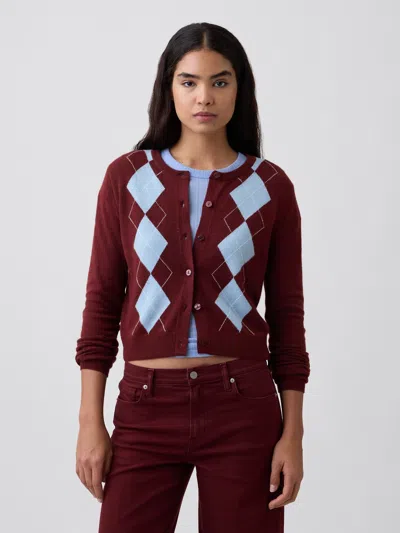 Gap Factory Cashsoft Crewneck Cardigan In Radish Red