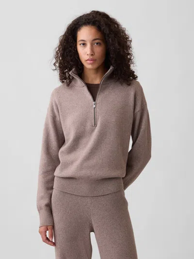 Gap Factory Cashsoft Half-zip Mockneck Sweater In Pink