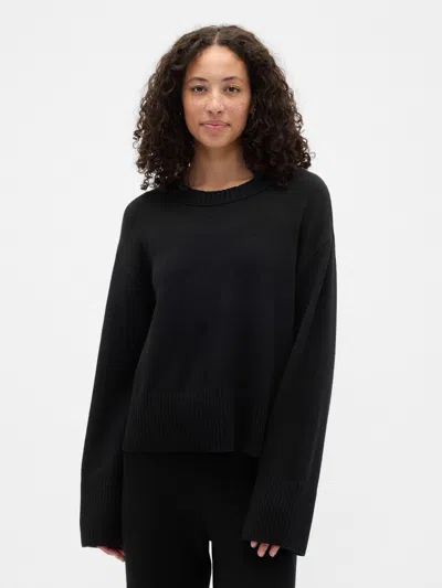 Gap Factory Cashsoft Relaxed Crewneck Sweater In Black