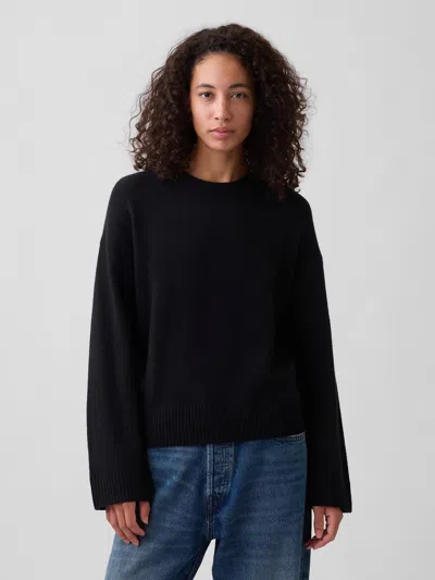 Gap Factory Cashsoft Relaxed Crewneck Sweater In Black