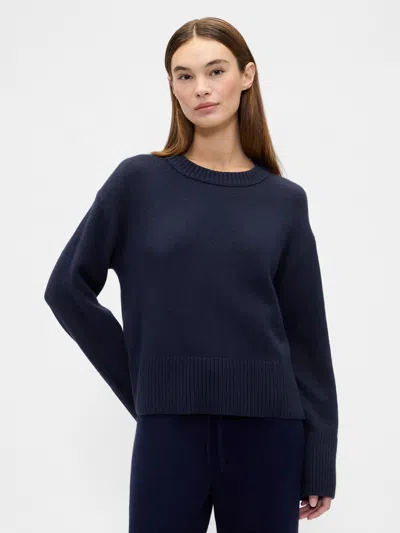 Gap Factory Cashsoft Relaxed Crewneck Sweater In Blue