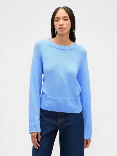Gap Factory Cashsoft Relaxed Crewneck Sweater In Blue