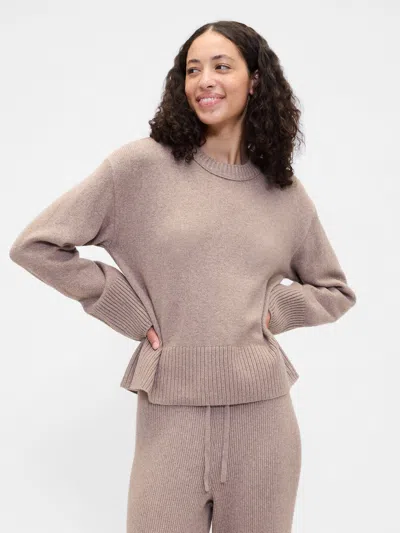Gap Factory Cashsoft Relaxed Crewneck Sweater In Brown