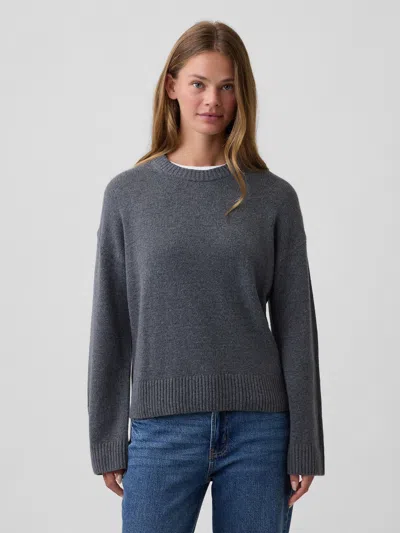 Gap Factory Cashsoft Relaxed Crewneck Sweater In Charcoal Gray