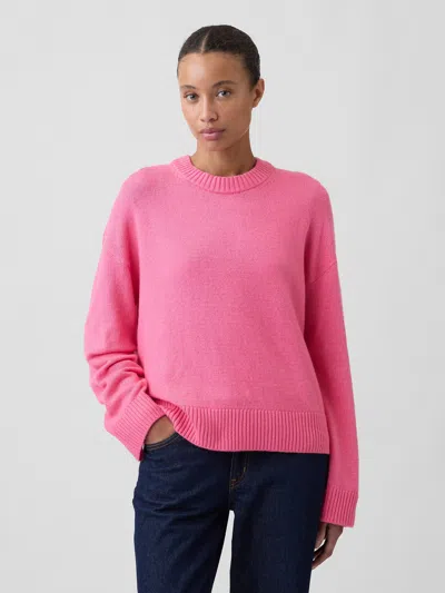 Gap Factory Cashsoft Relaxed Crewneck Sweater In Flamingo Pink