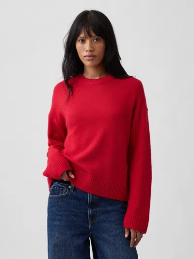 Gap Factory Cashsoft Relaxed Crewneck Sweater In Modern Red