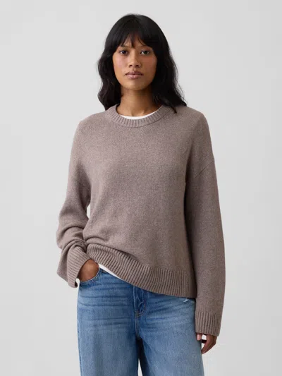 Gap Factory Cashsoft Relaxed Crewneck Sweater In Mushroom
