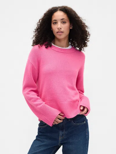 Gap Factory Cashsoft Relaxed Crewneck Sweater In Pink