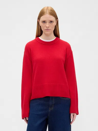 Gap Factory Cashsoft Relaxed Crewneck Sweater In Red