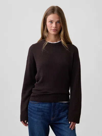 Gap Factory Cashsoft Relaxed Crewneck Sweater In Terra Brown Heather