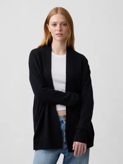 Gap Factory Cashsoft Relaxed Open-front Cardigan In Black