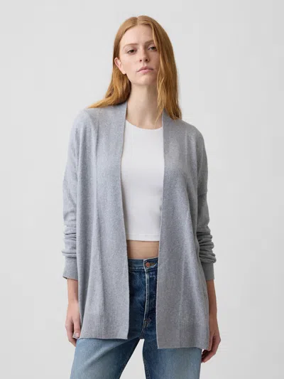 Gap Factory Cashsoft Relaxed Open-front Cardigan In Heather Gray