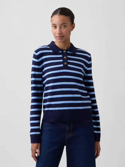 Gap Factory Cashsoft Relaxed Polo Shirt Sweater In Navy Uniform