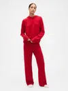 Gap Factory Cashsoft Relaxed Ribbed Sweater Pants In Red