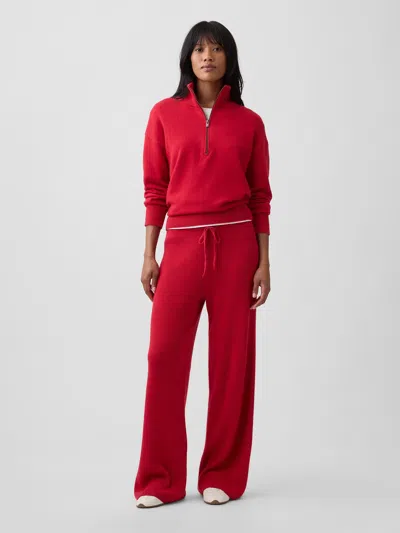 Gap Factory Cashsoft Relaxed Ribbed Sweater Pants In Red