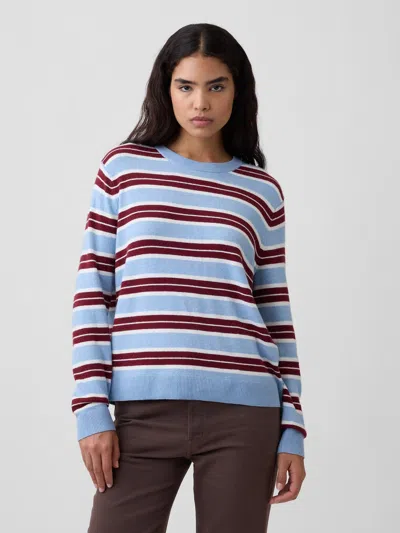 Gap Factory Cashsoft Relaxed Stripe Crewneck Sweatshirt In Blue Stripe