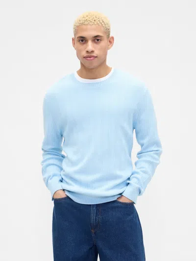 Gap Factory Cashsoft Ribbed Crewneck Sweater In Blue