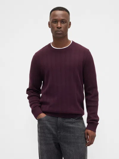 Gap Factory Cashsoft Ribbed Crewneck Sweater In Purple