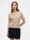 Gap Factory Cashsoft Ribbed Crewneck T-shirt In Nude