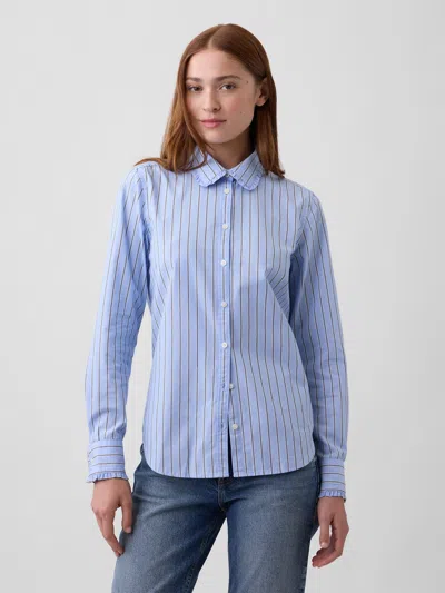 Gap Factory Classic Cotton Shirt In Blue Stripe