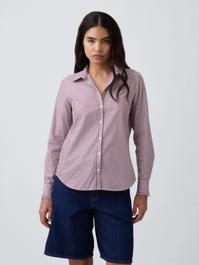 Gap Factory Classic Cotton Shirt In Red Stripes
