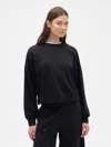 Gap Factory Cloudlight Balloon Sleeve Crewneck Sweatshirt In Black