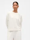 Gap Factory Cloudlight Balloon Sleeve Crewneck Sweatshirt In White
