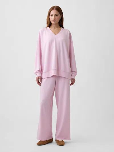 Gap Factory Cloudlight Relaxed Wide-leg Sweatpants In Pink Rose Mist