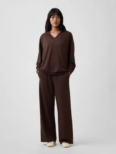 Gap Factory Cloudlight Relaxed Wide-leg Sweatpants In Woodsy Brown