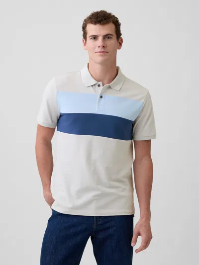 Gap Factory Colorblock Stretch Pique Polo Shirt Shirt In Neutral