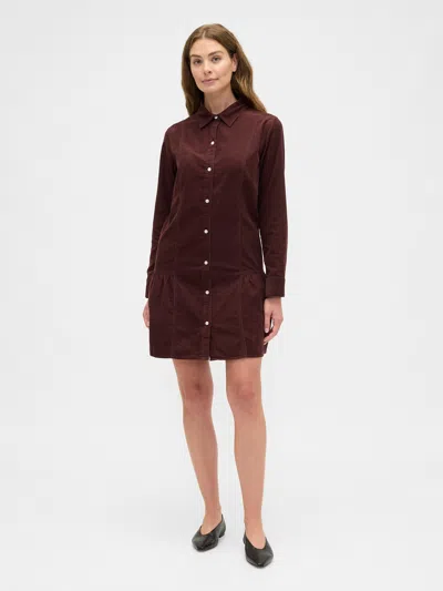 Gap Factory Corduroy Mini Dress In Burgundy