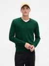 Gap Factory Cotton V-neck Sweater In Green