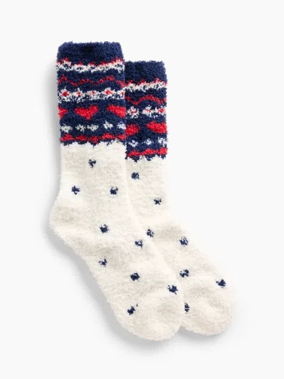 Gap Factory Cozy Socks In Ivory Navy Fairisle